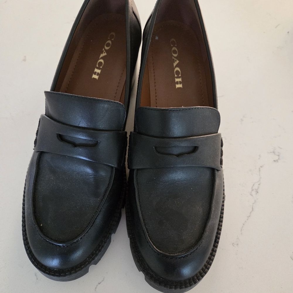 Coach Women's Classic Black Leather Loafers